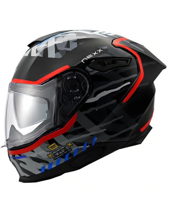 NEXX Y.100R URBANGRAM MAT SİYAH-KIRMIZI KASK