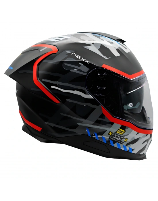 NEXX Y.100R URBANGRAM MAT SİYAH-KIRMIZI KASK