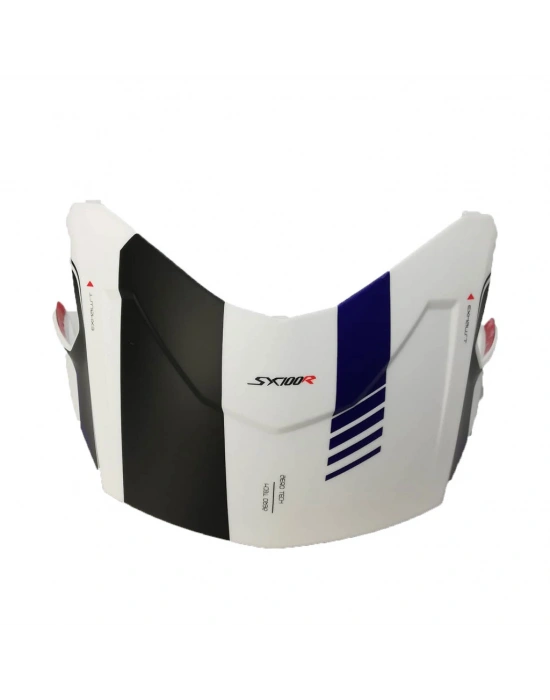 NEXX SX.100R GRIDLINE MAT BEYAZ-MAVİ KASK ARKA SPOILER