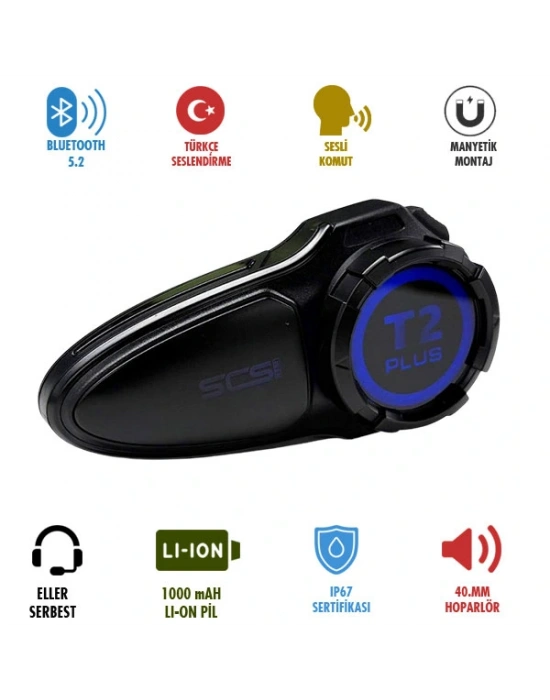SCS T2 PLUS BLUETOOTH VE INTERCOM
