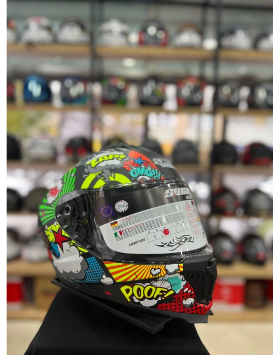 Sw 865 Boom Black Calorful Full Face Motosiklet Kask