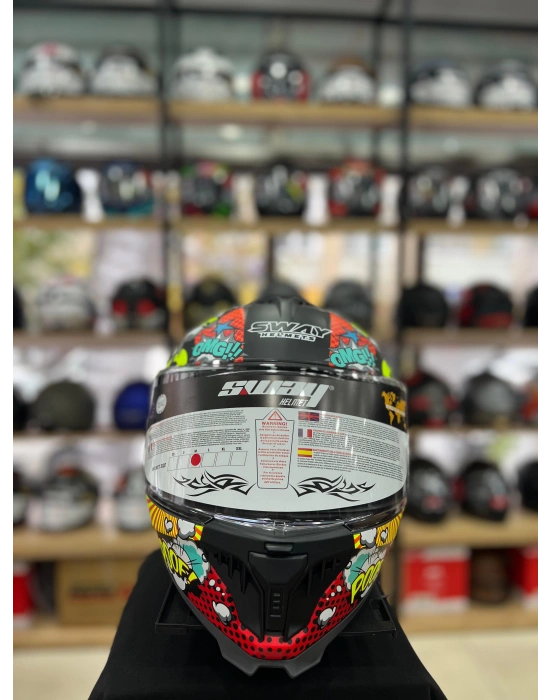 Sw 865 Boom Black Calorful Full Face Motosiklet Kask