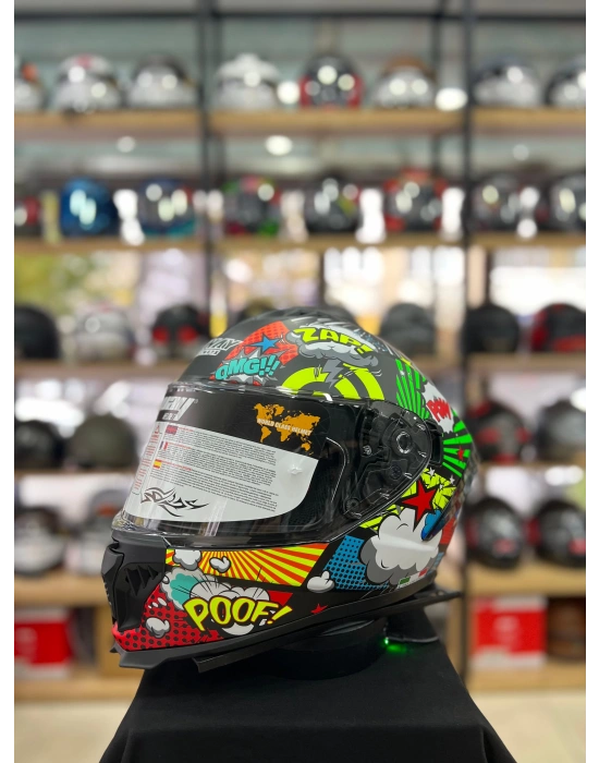 Sw 865 Boom Black Calorful Full Face Motosiklet Kask