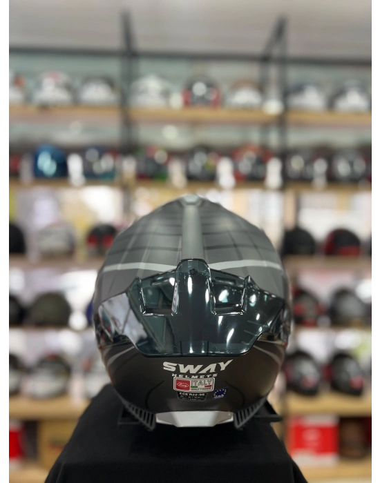 Sw 865 Space Black White Full Face Motosiklet Kask