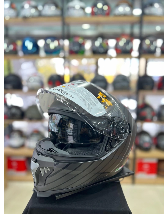 Sw 865 Space Black White Full Face Motosiklet Kask