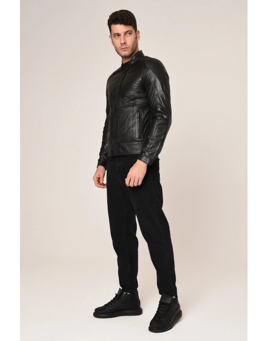 VEXO MOTO DERİ MONT SİYAH