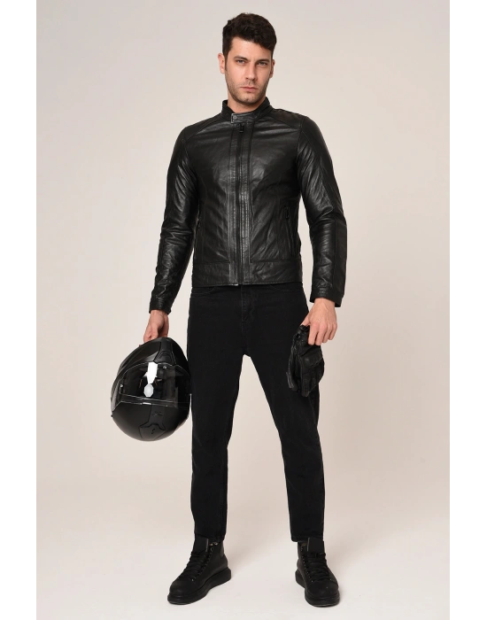 VEXO MOTO DERİ MONT SİYAH