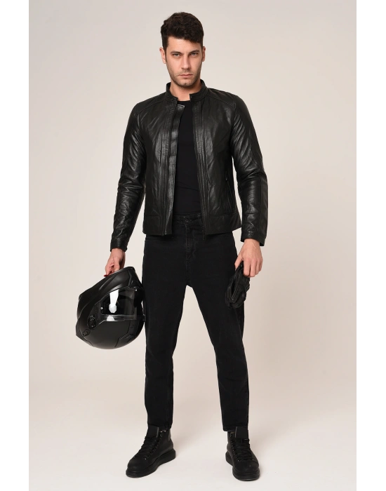 VEXO MOTO DERİ MONT SİYAH