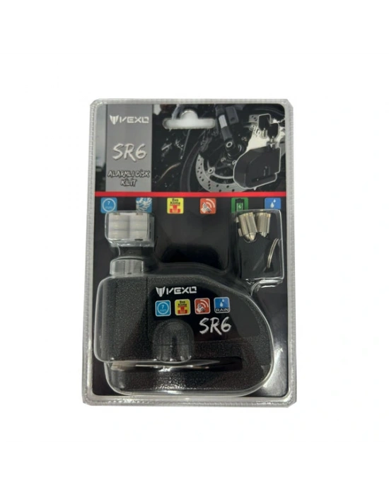 VEXO SR6 ALARMLI DİSK KİLİT SİYAH