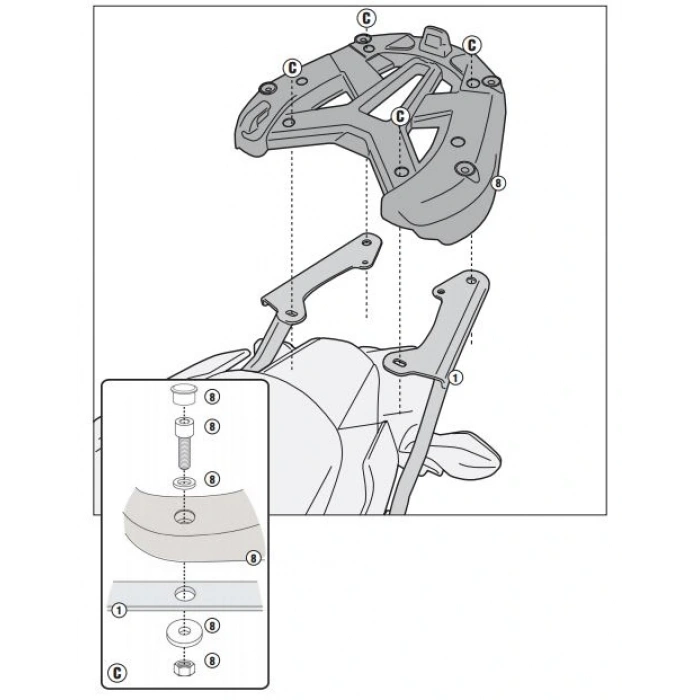 GIVI1127FZHONDAINTEGRA750(14-15)ARKAÇANTATAŞIYICI
