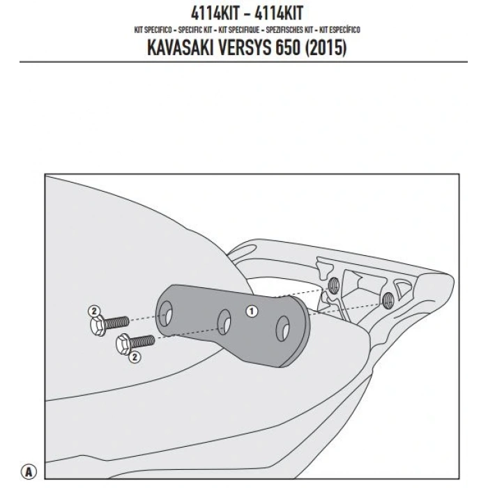 GIVI4114KITKAWASAKIVERSYS650(15-24)YANÇANTATAŞIYICIBAĞLANTIKITI