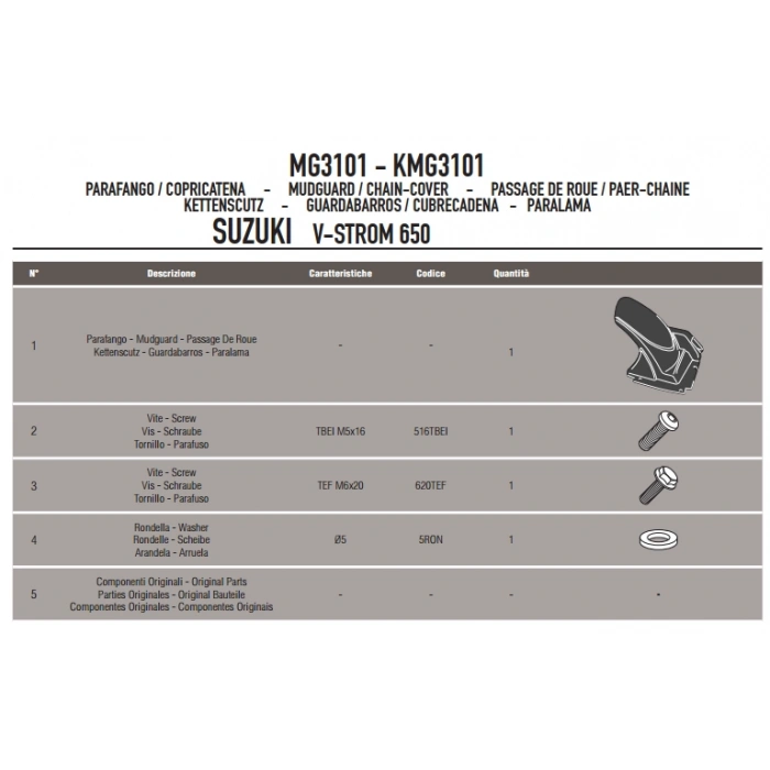 GIVIMG3101SUZUKIDL650V-STROM(11-16)ZİNCİRMUHAFAZAVEÇAMURLUK