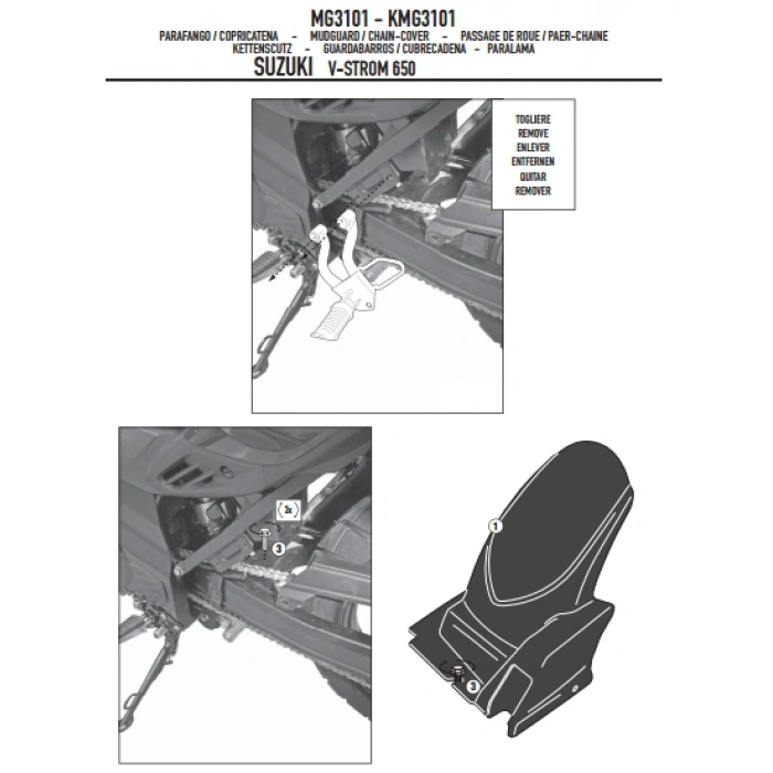 GIVIMG3101SUZUKIDL650V-STROM(11-16)ZİNCİRMUHAFAZAVEÇAMURLUK