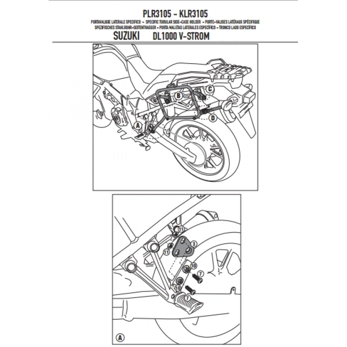 GIVIPLR3105SUZUKIDL1000V-STROM(14-19)YANÇANTATAŞIYICI