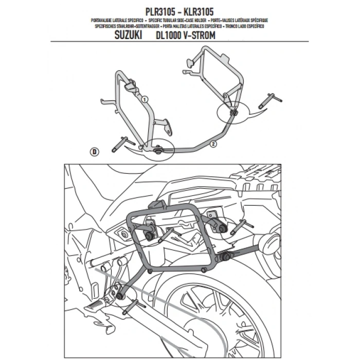 GIVIPLR3105SUZUKIDL1000V-STROM(14-19)YANÇANTATAŞIYICI