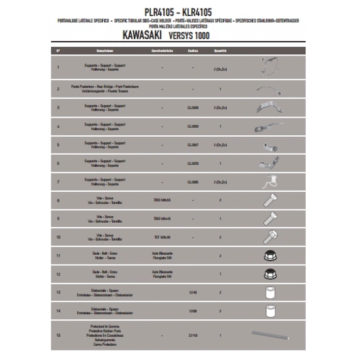GIVIPLR4105KAWASAKIVERSYS1000(12-14)YANÇANTATAŞIYICI