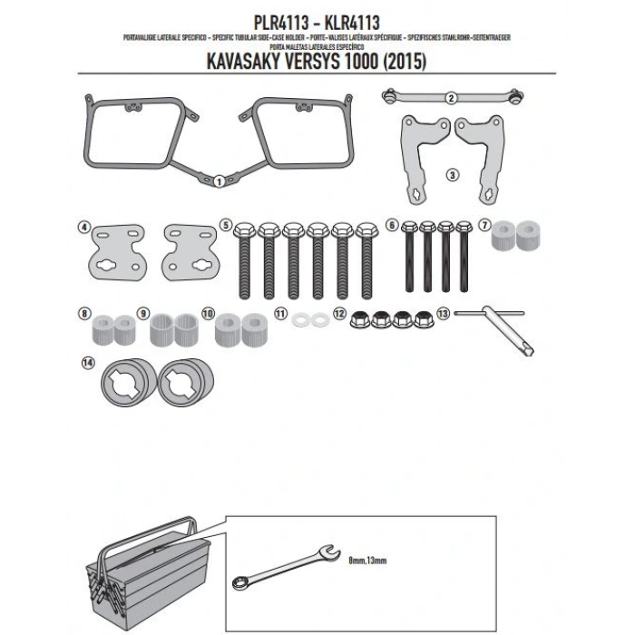 GIVIPLR4113KAWASAKIVERSYS1000(15-16)YANÇANTATAŞIYICI