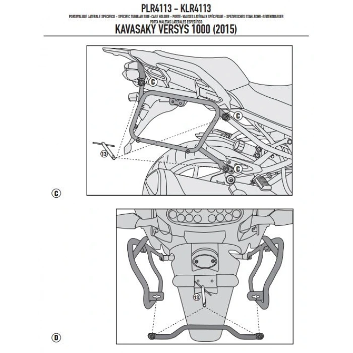 GIVIPLR4113KAWASAKIVERSYS1000(15-16)YANÇANTATAŞIYICI