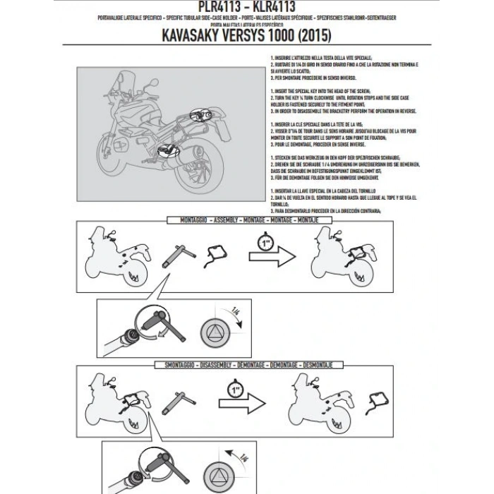 GIVIPLR4113KAWASAKIVERSYS1000(15-16)YANÇANTATAŞIYICI