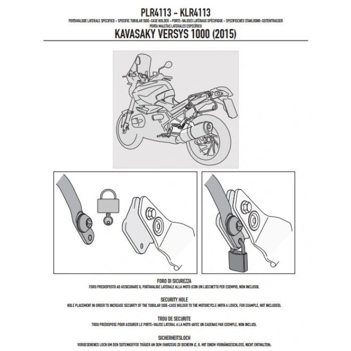 GIVIPLR4113KAWASAKIVERSYS1000(15-16)YANÇANTATAŞIYICI