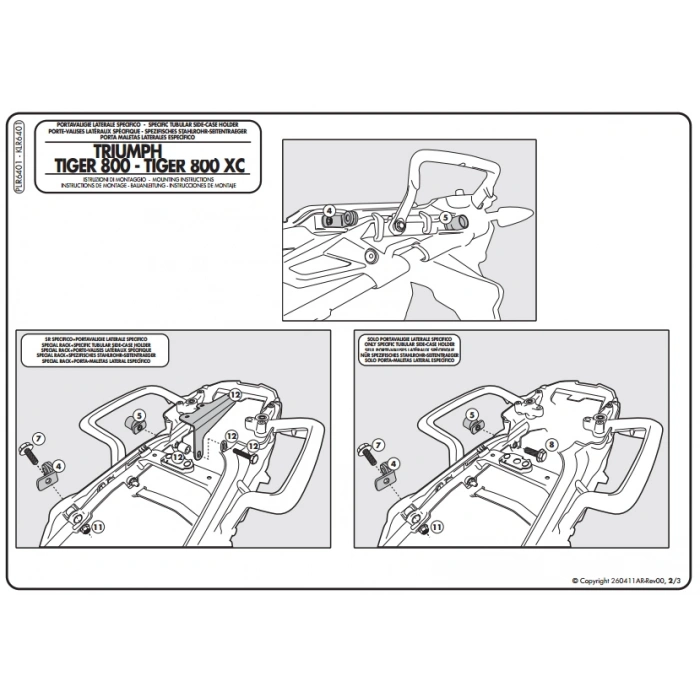 GIVIPLR6401TRIUMPHTIGER800-TIGER800XC-TIGER800XR(11-16)YANÇANTATAŞIYICI