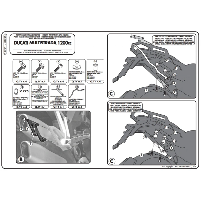 GIVIPLR7401DUCATIMULTISTRADA1200(10-14)YANÇANTATAŞIYICI
