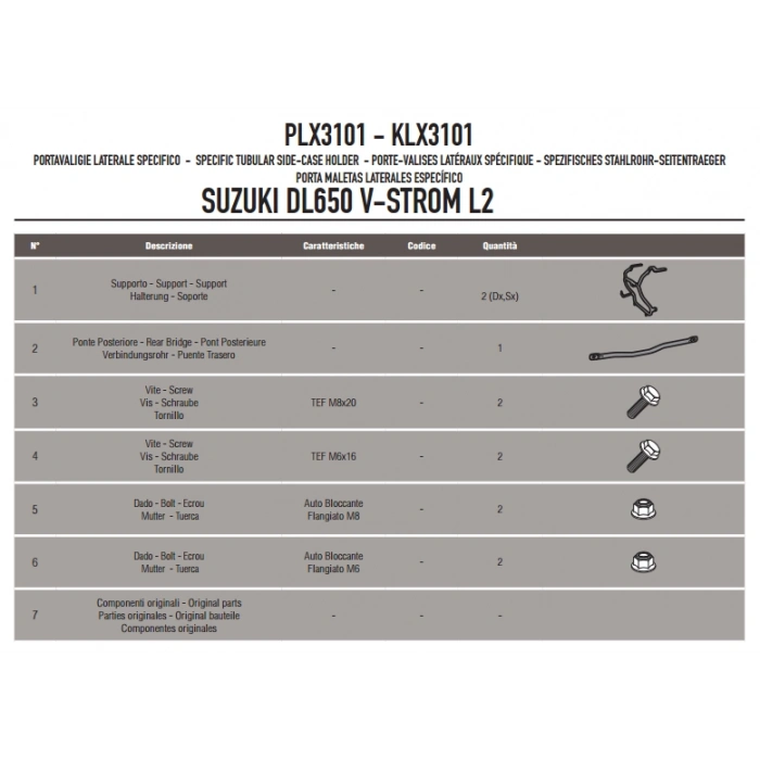 GIVIPLX3101SUZUKIDL650V-STROM(11-16)YANÇANTATAŞIYICI