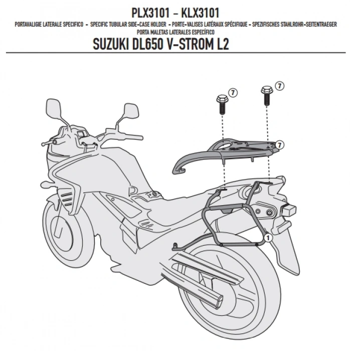 GIVIPLX3101SUZUKIDL650V-STROM(11-16)YANÇANTATAŞIYICI