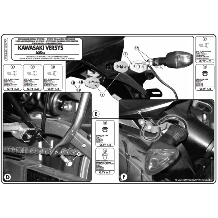 GIVIPLX447KAWASAKIVERSYS650(06-09)YANÇANTATAŞIYICI