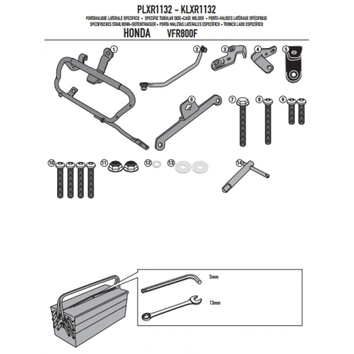 GIVIPLXR1132HONDAVFR800F(14-20)YANÇANTATAŞIYICI