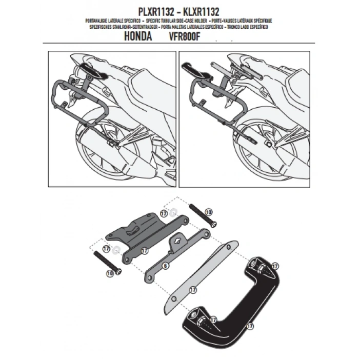 GIVIPLXR1132HONDAVFR800F(14-20)YANÇANTATAŞIYICI
