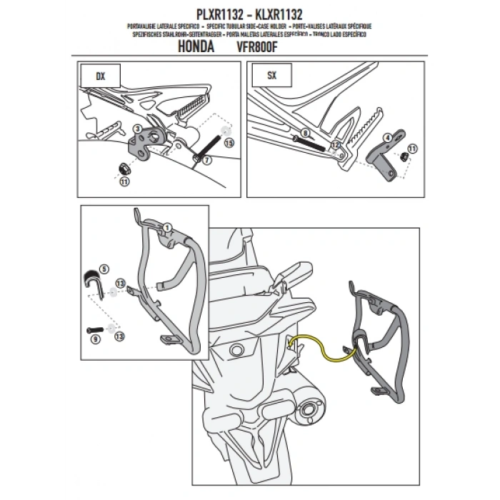GIVIPLXR1132HONDAVFR800F(14-20)YANÇANTATAŞIYICI