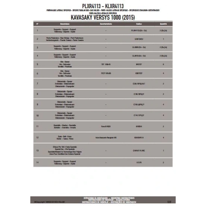 GIVIPLXR4113KAWASAKIVERSYS1000(15-16)YANÇANTATAŞIYICI