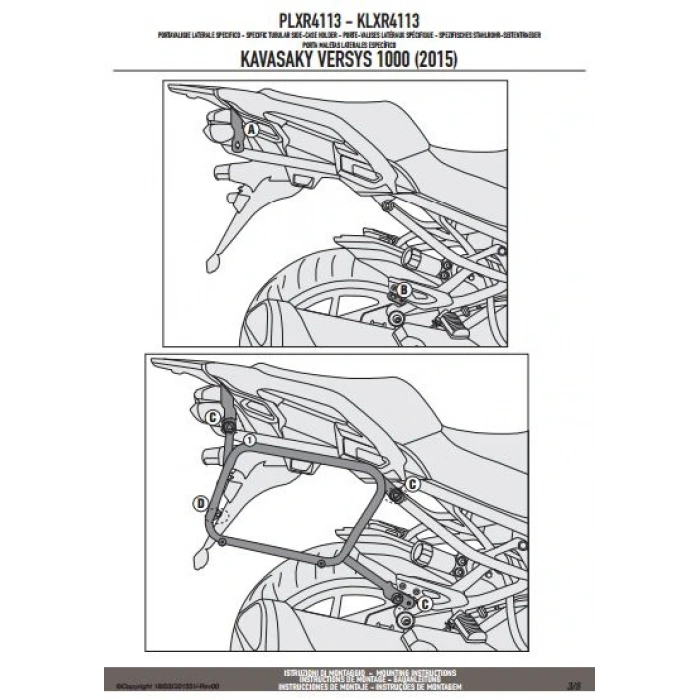 GIVIPLXR4113KAWASAKIVERSYS1000(15-16)YANÇANTATAŞIYICI