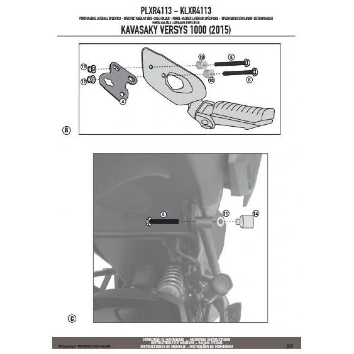 GIVIPLXR4113KAWASAKIVERSYS1000(15-16)YANÇANTATAŞIYICI