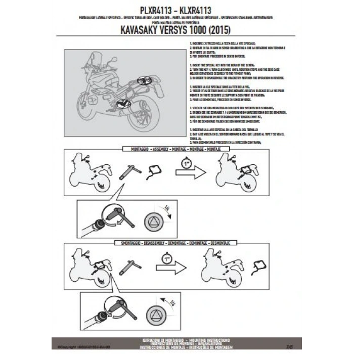 GIVIPLXR4113KAWASAKIVERSYS1000(15-16)YANÇANTATAŞIYICI