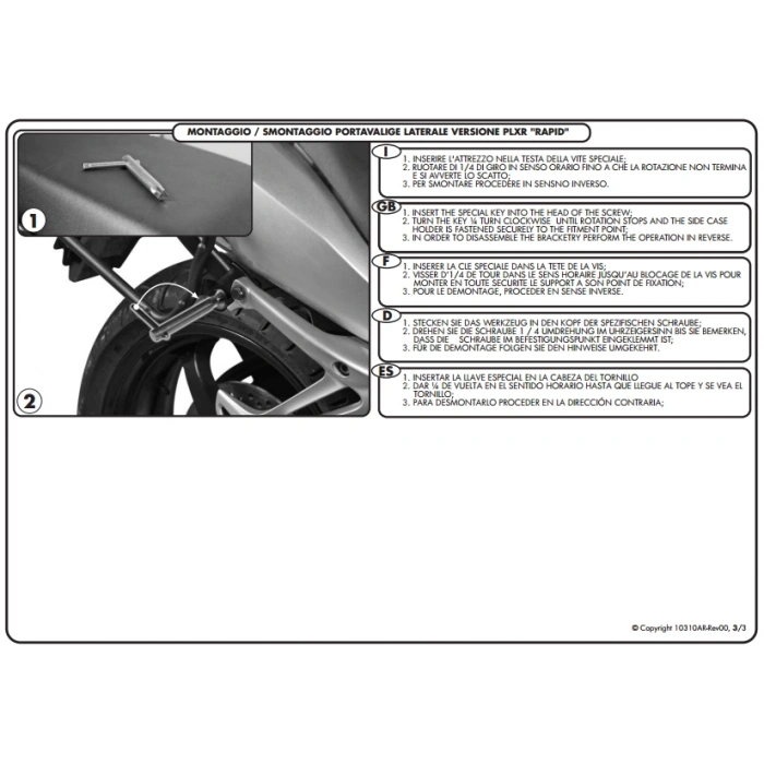 GIVIPLXR450KAWASAKIVERSYS650(10-14)YANÇANTATAŞIYICI