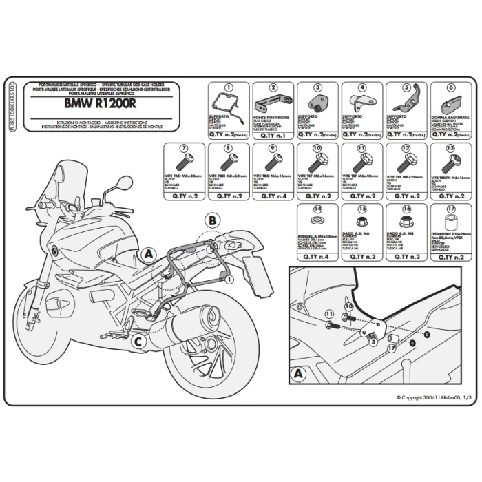 GIVIPLXR5100BMWR1200R(11-14)YANÇANTATAŞIYICI