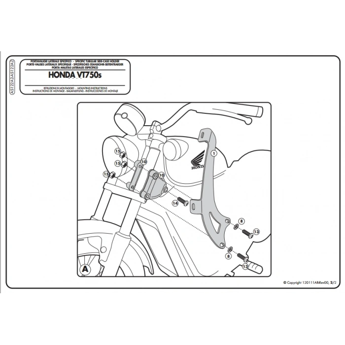 KAPPAAS122A2HONDAVT750S(10-15)RÜZGARSİPERLİKBAĞLANTISI