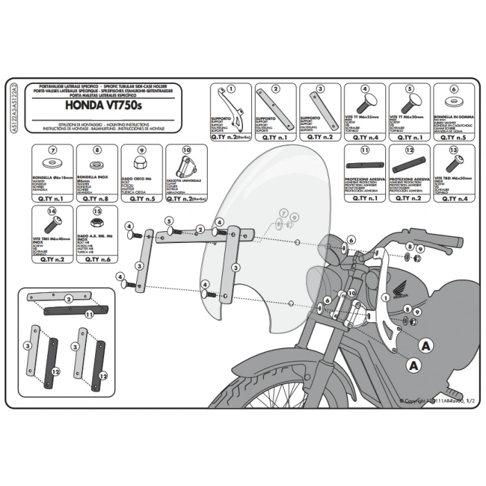 KAPPAAS122A2HONDAVT750S(10-15)RÜZGARSİPERLİKBAĞLANTISI