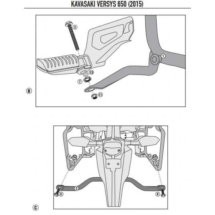 KAPPAKL4114KAWASAKIVERSYS650(15-22)YANÇANTATAŞIYICI