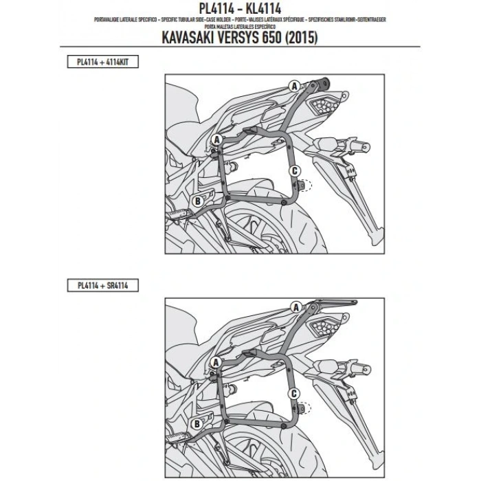 KAPPAKL4114KAWASAKIVERSYS650(15-22)YANÇANTATAŞIYICI