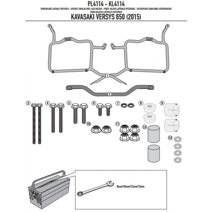 KAPPAKL4114KAWASAKIVERSYS650(15-22)YANÇANTATAŞIYICI