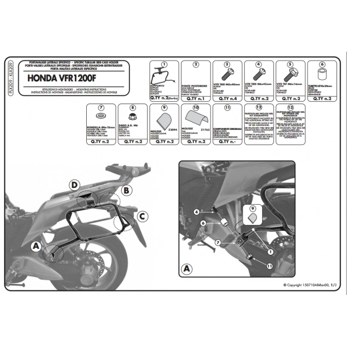 KAPPAKLX209HONDAVFR1200F(10-16)YANÇANTATAŞIYICI