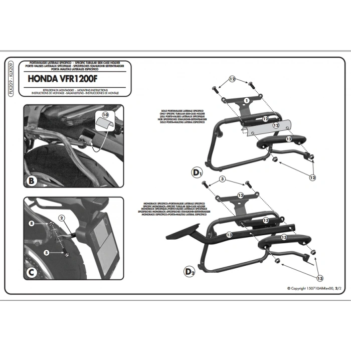 KAPPAKLX209HONDAVFR1200F(10-16)YANÇANTATAŞIYICI