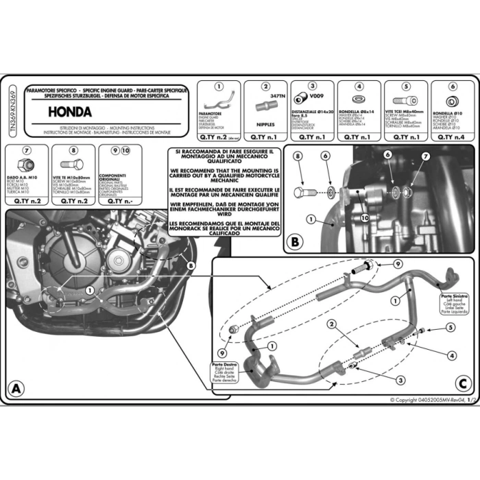 KAPPAKN369HONDACBF600S-600N(04-07)KORUMADEMİRİ