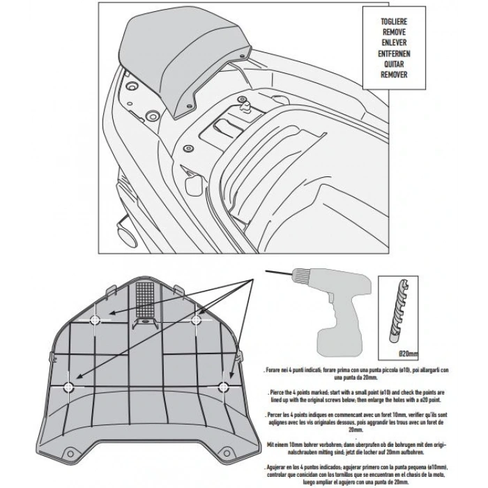 KAPPAKR1123MMHONDAFORZA300ABS(13-17)ARKAÇANTATAŞIYICI