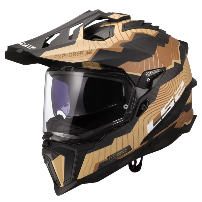 LS2 EXPLORER C KARBON TRICK MAT KAHVE- KASK