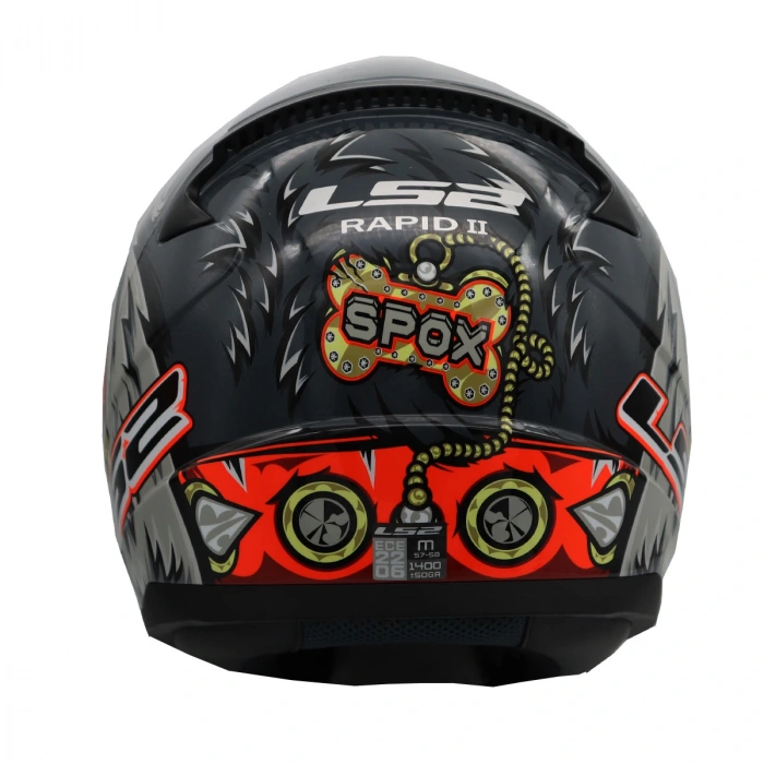 LS2 RAPID 2 SPOX GRİ-KIRMIZI KASK