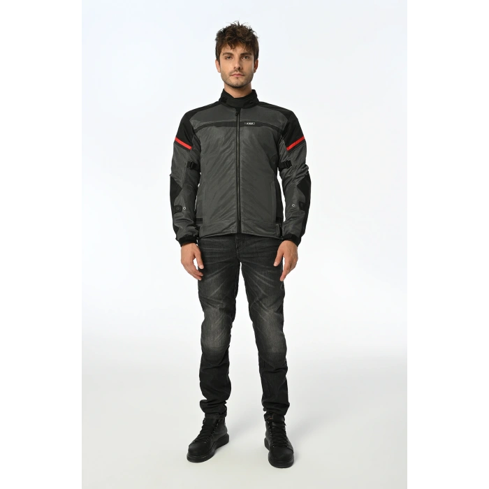 LS2 RIVA MONT SİYAH-GRİ-KIRMIZI